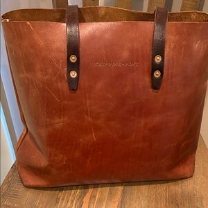 Whipping Post large Leather Classic Brown Tote. True heavy leather.